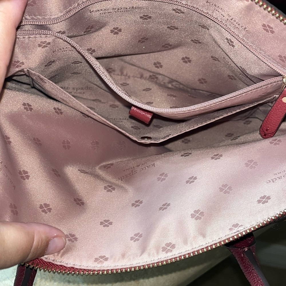 Kate Spade Margaux Large Satchel Tinted Rose Multicolor Pebbled Leather Bag - Picture 5 of 10